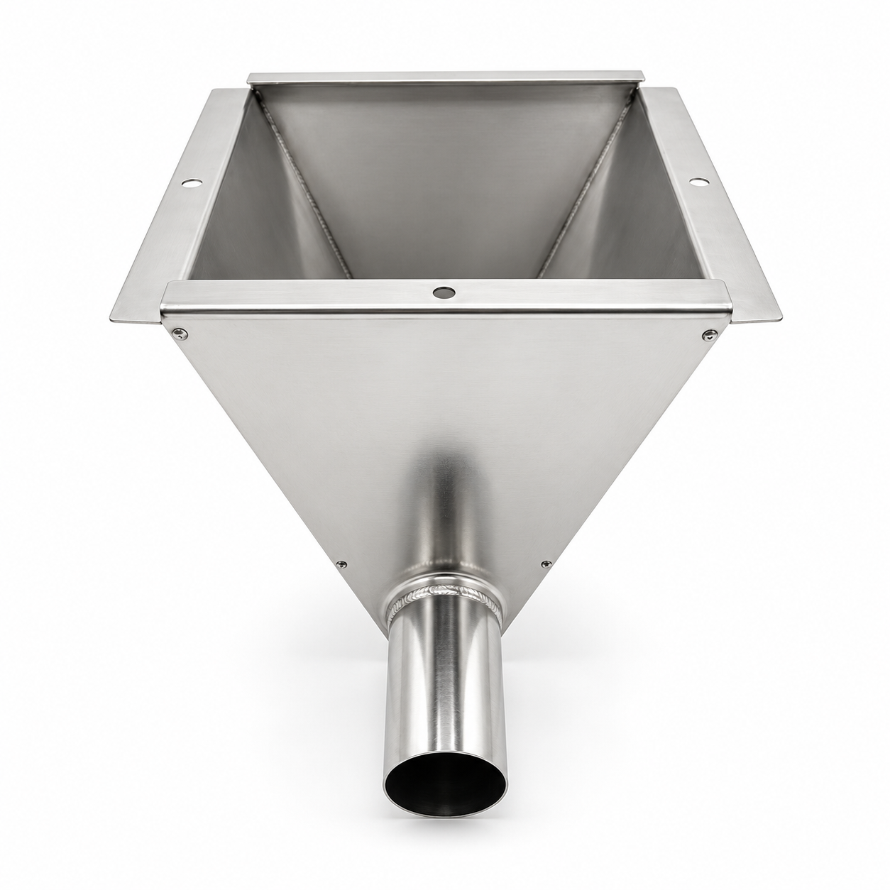 Stainless Steel Feed Hopper Boot – 1¾″ Single Body Weldment Compatible with Cumberland 1 Stainless Steel Feed Hopper Boot – 1¾″ Single Body Weldment Compatible with Cumberland