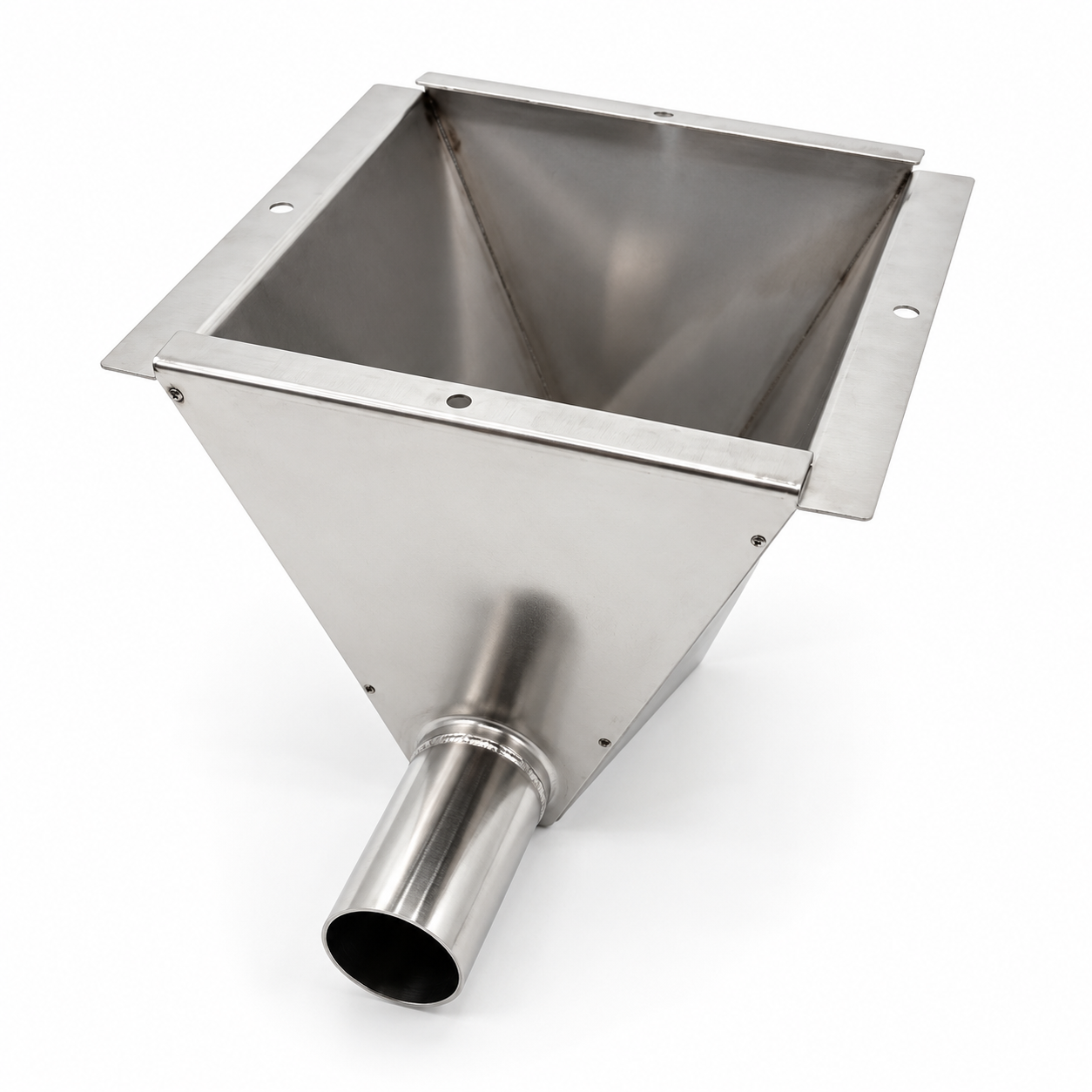 Stainless Steel Feed Hopper Boot – 1¾″ Single Body Weldment Compatible with Cumberland Stainless Steel Feed Hopper Boot – 1¾″ Single Body Weldment Compatible with Cumberland
